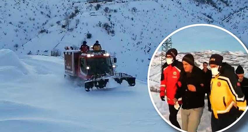 KAR PALETLİ AMBULANSLA HASTAYA ULAŞILDI