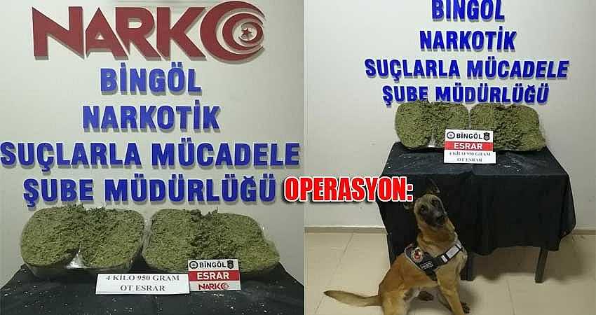 4 KİLO 950 GRAM ESRAR ELE GEÇİRİLDİ