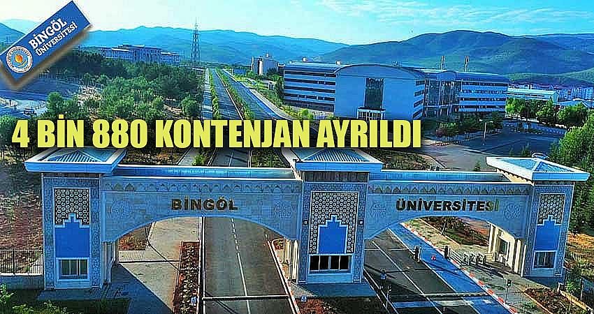 BİNGÖL ÜNİVERSİTESİNE 4 BİN 880 KONTENJAN AYRILDI